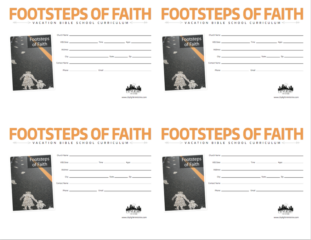 Footsteps of Faith Poster and Invitations