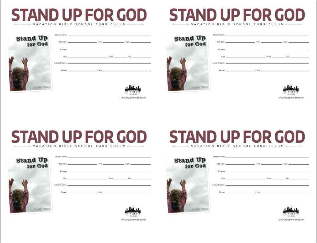 Stand Up for God Poster and Invitations
